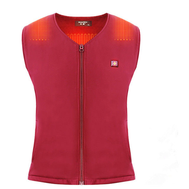 7.4V DC Rechargeable Heated Vest 3 Heating Zones Polyester Spandex Surface