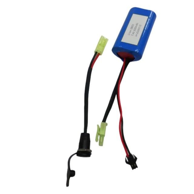Custom 18650 Li Ion Battery Pack 2cells In Series With Barrel Connector DC5521 Female