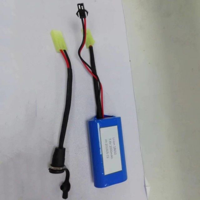Custom 18650 Li Ion Battery Pack 2cells In Series With Barrel Connector DC5521 Female