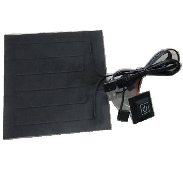Black Spunlace Cloth Clothes Heating Pads 14x14cm 5V Winter Vest Heating Pad