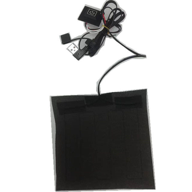 Black Spunlace Cloth Clothes Heating Pads 14x14cm 5V Winter Vest Heating Pad