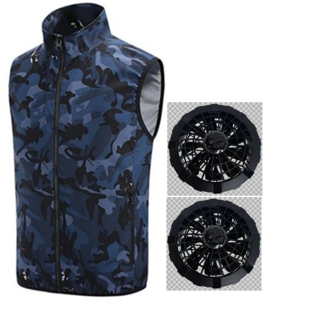 Discharge Printing Fan Cooling Shirt  Camouflage Pattern Embroidered