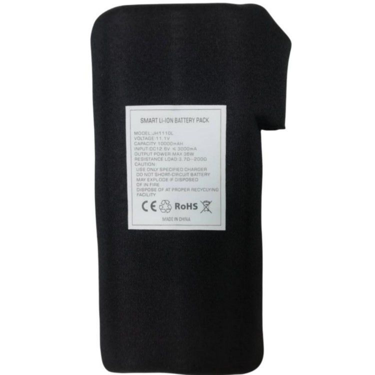 Clothes 12V 10Ah Battery 11.1V Black Cloth Wrapped With DC Charging Plug For Heated Jacket