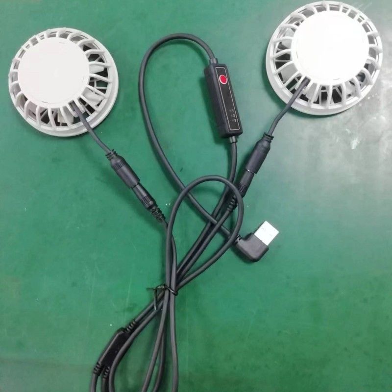 Lightweight Summer Cooling Pants Fan Slim 25mm Two Fans Connected With USB Switch Cable