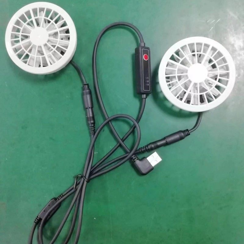 Lightweight Summer Cooling Pants Fan Slim 25mm Two Fans Connected With USB Switch Cable