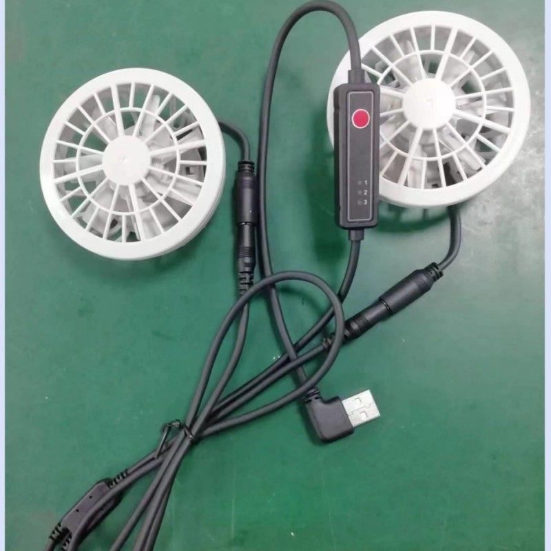 Lightweight Summer Cooling Pants Fan Slim 25mm Two Fans Connected With USB Switch Cable