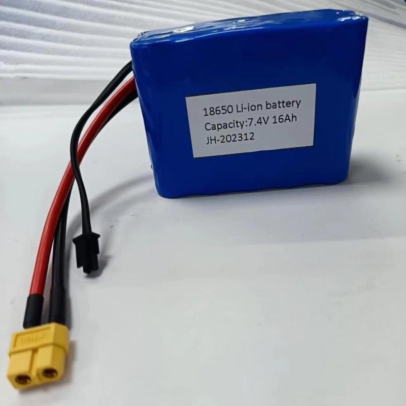 Custom Battery Pack 7.4V 16Ah 2S5P 18650 Cell 3200mAh BMS 25A With MX3.0 Charging Plug