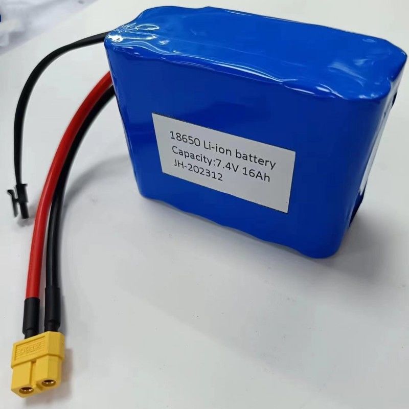 Custom Battery Pack 7.4V 16Ah 2S5P 18650 Cell 3200mAh BMS 25A With MX3.0 Charging Plug