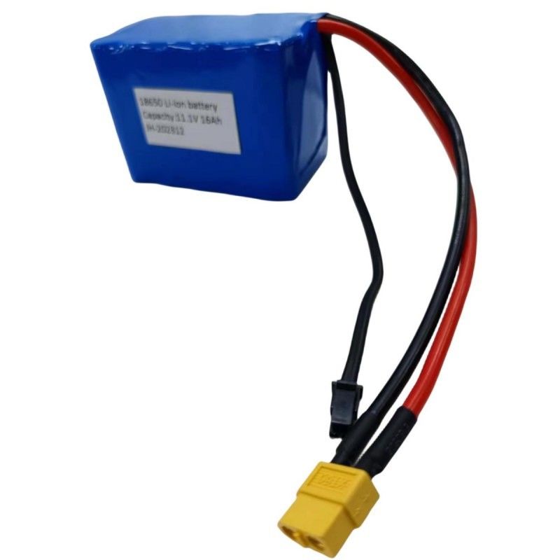 3S5P 18650 Battery Pack 11.1V 16Ah With Charging Connector MX3.0 Discharging XT60 Female Plug
