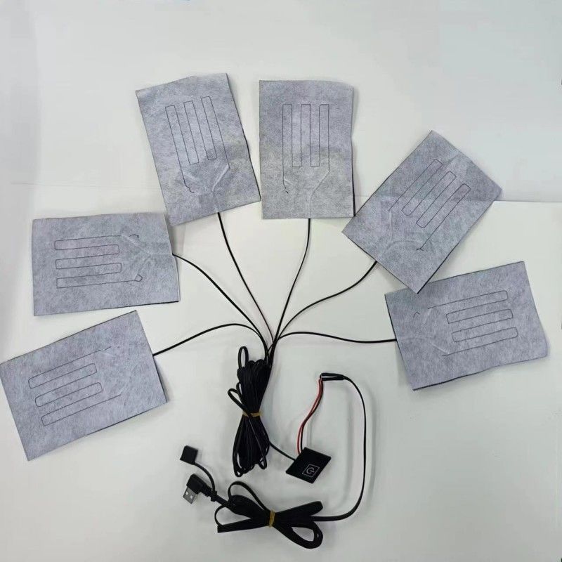 6 In 1 Clothes Heating Pads 10x15cm Cable Length 1M Max Temperature 50 Degree
