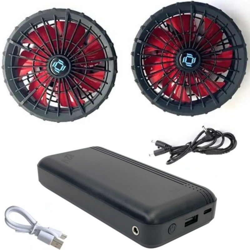 Air Conditioned Jacket Cooling Fan Battery 12v 20000mAh High Speed 10H Working Time