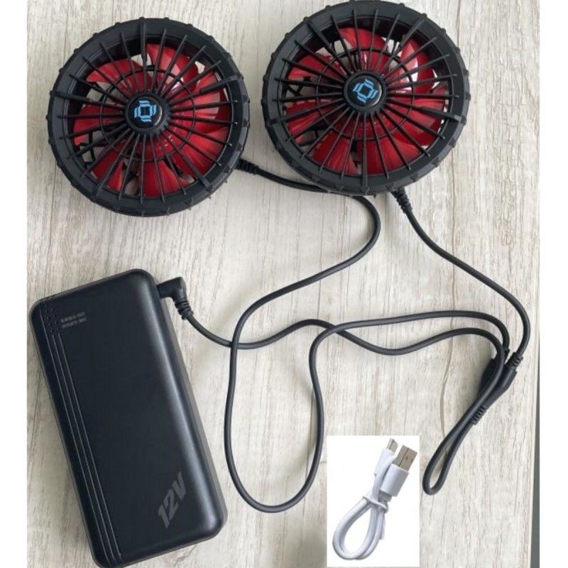Air Conditioned Jacket Cooling Fan Battery 12v 20000mAh High Speed 10H Working Time