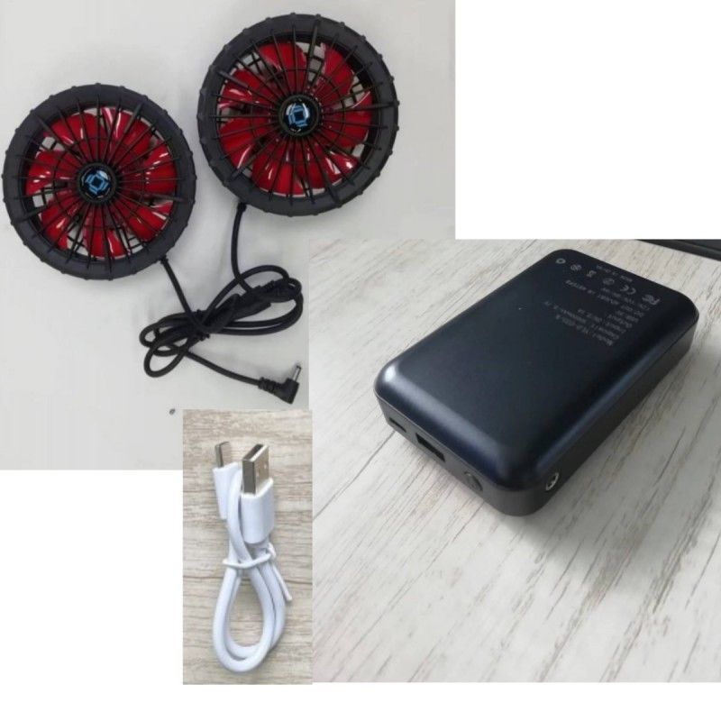 Workwear Jacket Cooling Fan Battery Set 12V 10000mAh With Chinese Brushless Motor