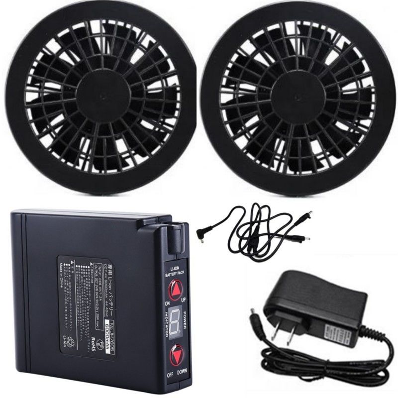 7.2V Jacket Cooling Fan Battery Set 4400mAh With Charger For Summer Workwear