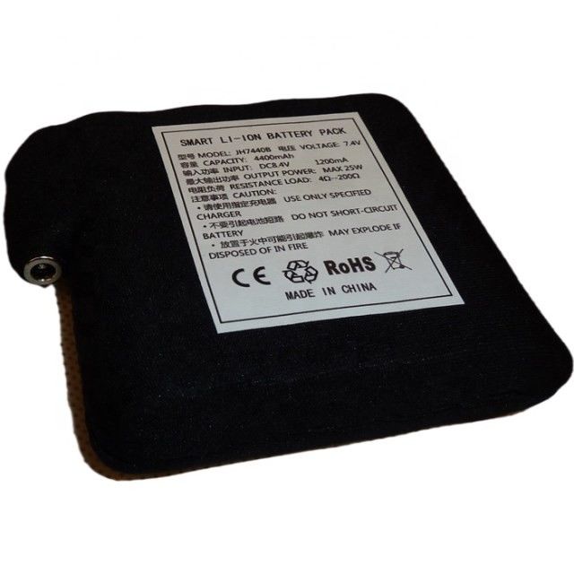 Black Cloth Wrapped Battery 7.4V 4400mAh 5200mAh 6400mAh 7000mAh Batteries For Heated Vest
