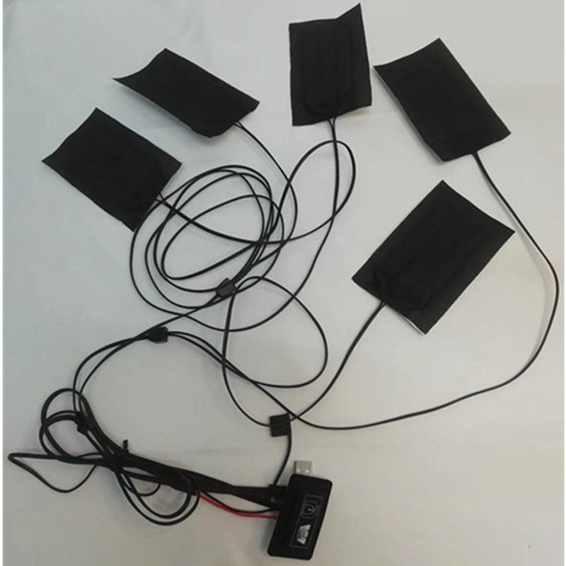 Carbon Fiber Heating Pad 5pads 7x11cm One Or Two Switch Button For Clothes