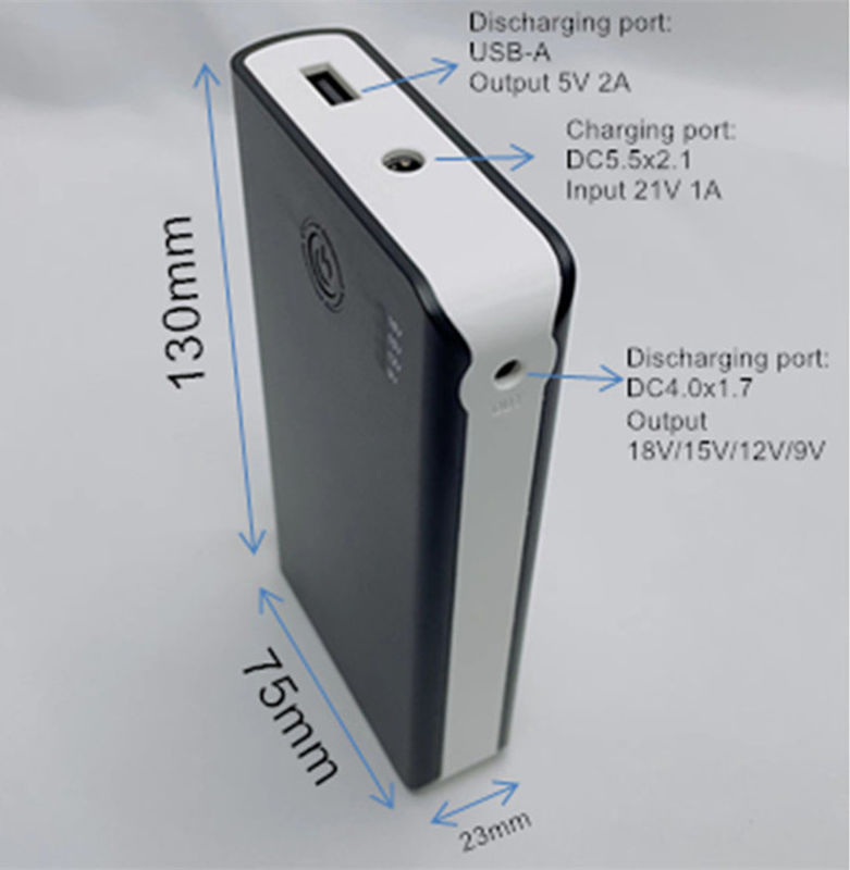 Battery Powerbanks DC 4 Level Output Voltage 18V 15V 12V 9V For Summer Coat Fan