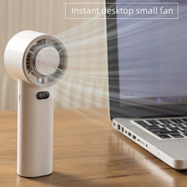 Stepless Speed Regulation Ice Cooling Fan 13000 RPM Bladeless Portable Hand Held Fan 3600mAh