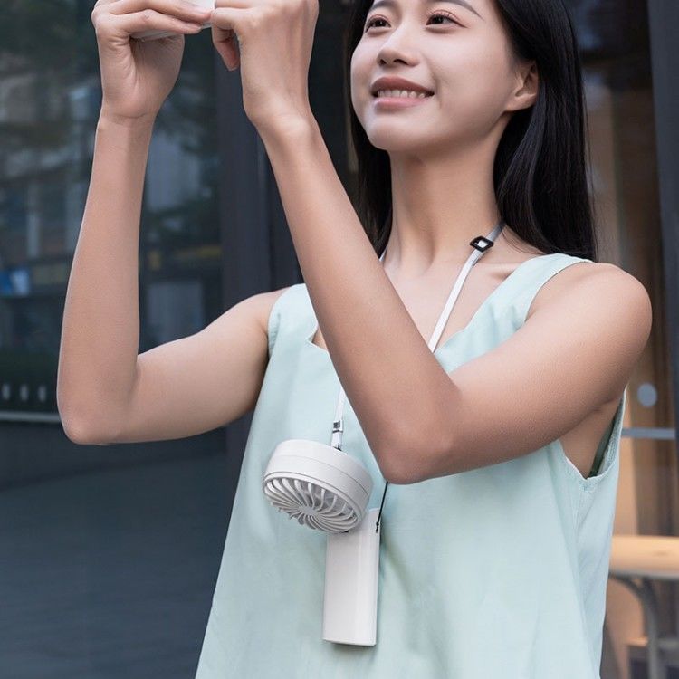 LED Digital Display Battery Operated Handheld Fan Hang Neck Fan Electric Fans Hand Held Folding for Travel