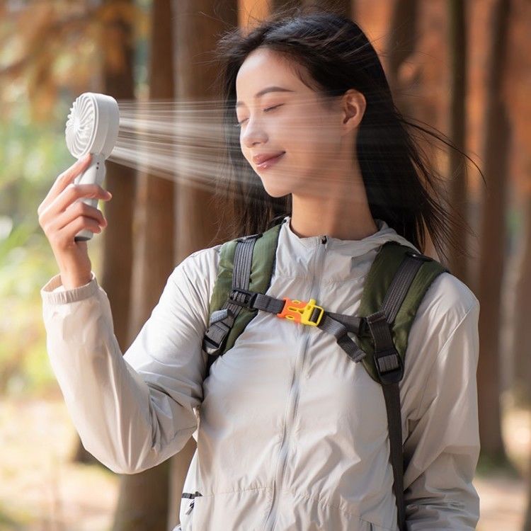 LED Digital Display Battery Operated Handheld Fan Hang Neck Fan Electric Fans Hand Held Folding for Travel