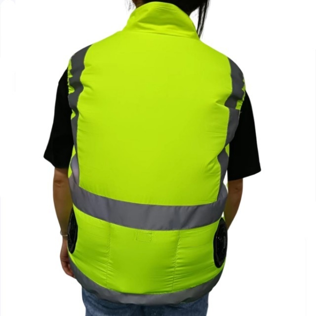 Cooling Vest With Built-In Fan Multi-Pocket Reflective Safe Clothing And Fans For Construction Clean Workers