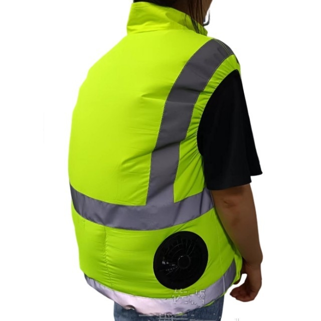 Cooling Vest With Built-In Fan Multi-Pocket Reflective Safe Clothing And Fans For Construction Clean Workers