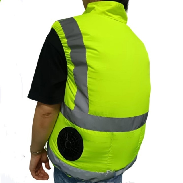 Cooling Vest With Built-In Fan Multi-Pocket Reflective Safe Clothing And Fans For Construction Clean Workers