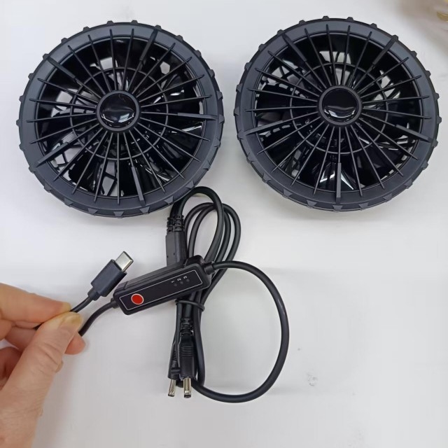 5V Air Cooling Fan 2pcs Inside Shirt Fan For Workers Outside With Type C Plug