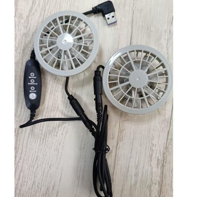 Lightweight Summer Cooling Pants Fan Slim 25mm Two Fans Connected With USB Switch Cable