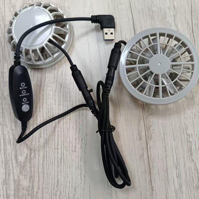 Lightweight Summer Cooling Pants Fan Slim 25mm Two Fans Connected With USB Switch Cable