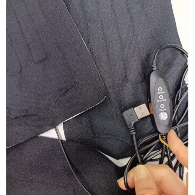 Custom Heating Pad 30X15cm 3pads in One 12V Cloth Heater with USB Switch Controller for Heating Chair
