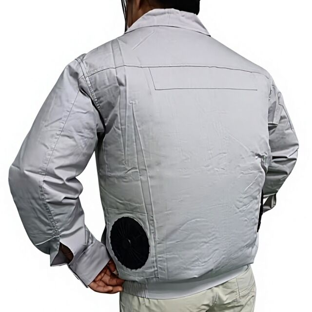 Summer Workerwear Fan Jacket 100 % Cotton Long Sleeve Jacket Fan With Power Bank 10000mAh For Welder