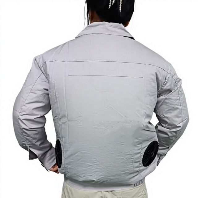 Summer Workerwear Fan Jacket 100 % Cotton Long Sleeve Jacket Fan With Power Bank 10000mAh For Welder